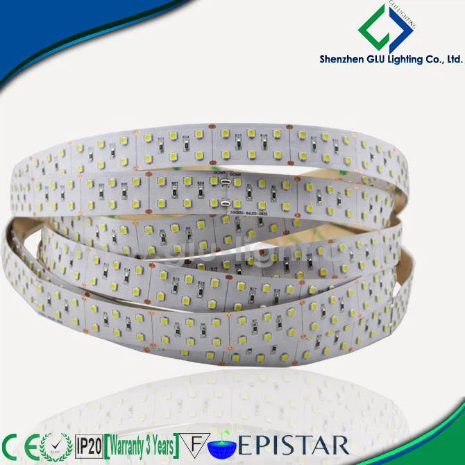 Ultra bright 24v double row 4 OZ PCB 168led/m 2835 led strip light with 3 year warranty